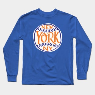 New York City Hand drawn Baseball Long Sleeve T-Shirt